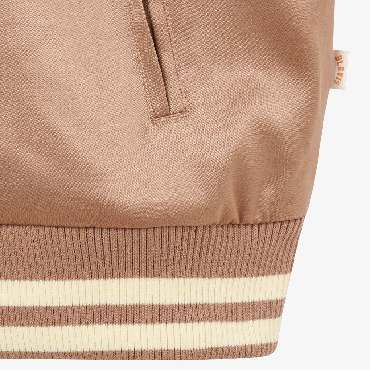 WASHED SATIN VARSITY JACKET - GINGER SNAP