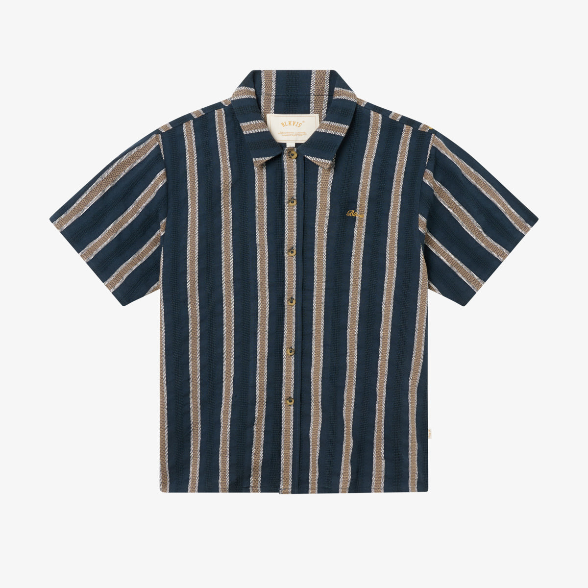 STRUCTURED JAQUARD SHIRT - BLUEBERRY