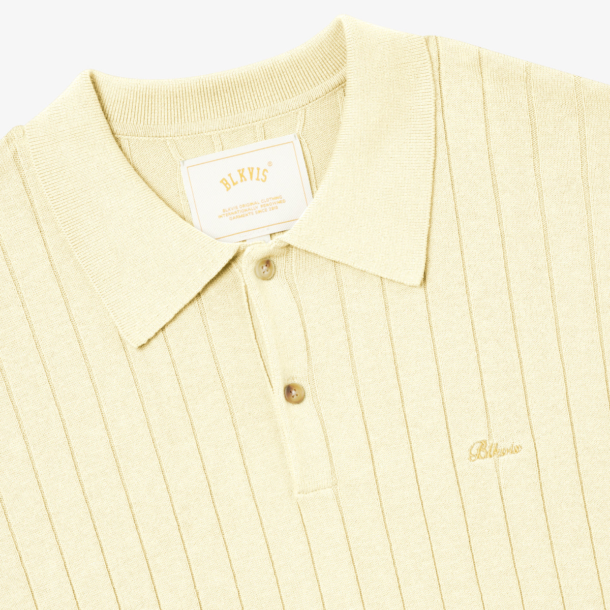 RIB KNITTED POLO - FLAN