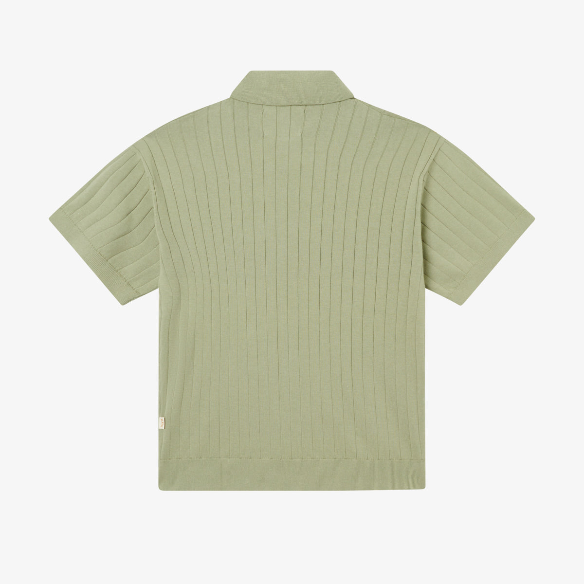 RIB KNITTED POLO - TEA