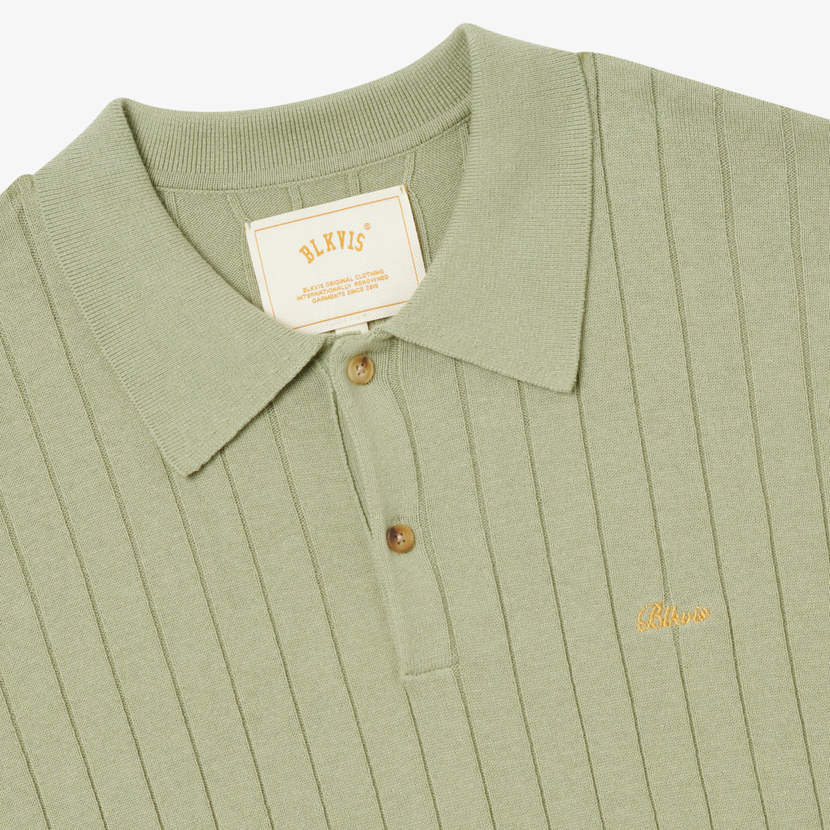RIB KNITTED POLO - TEA