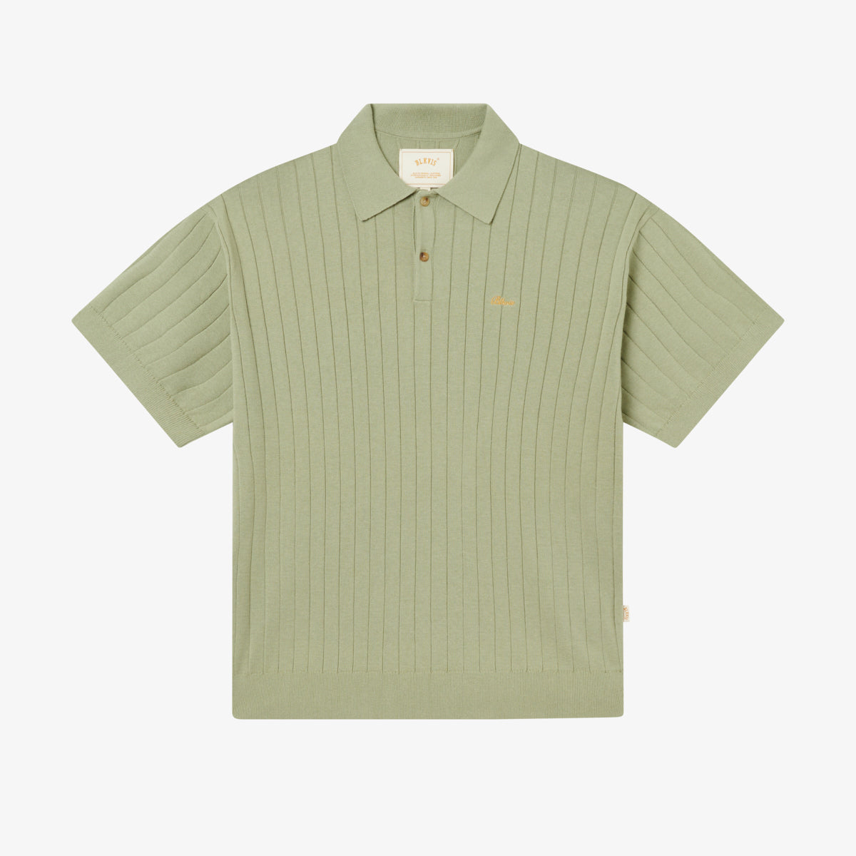 RIB KNITTED POLO - TEA