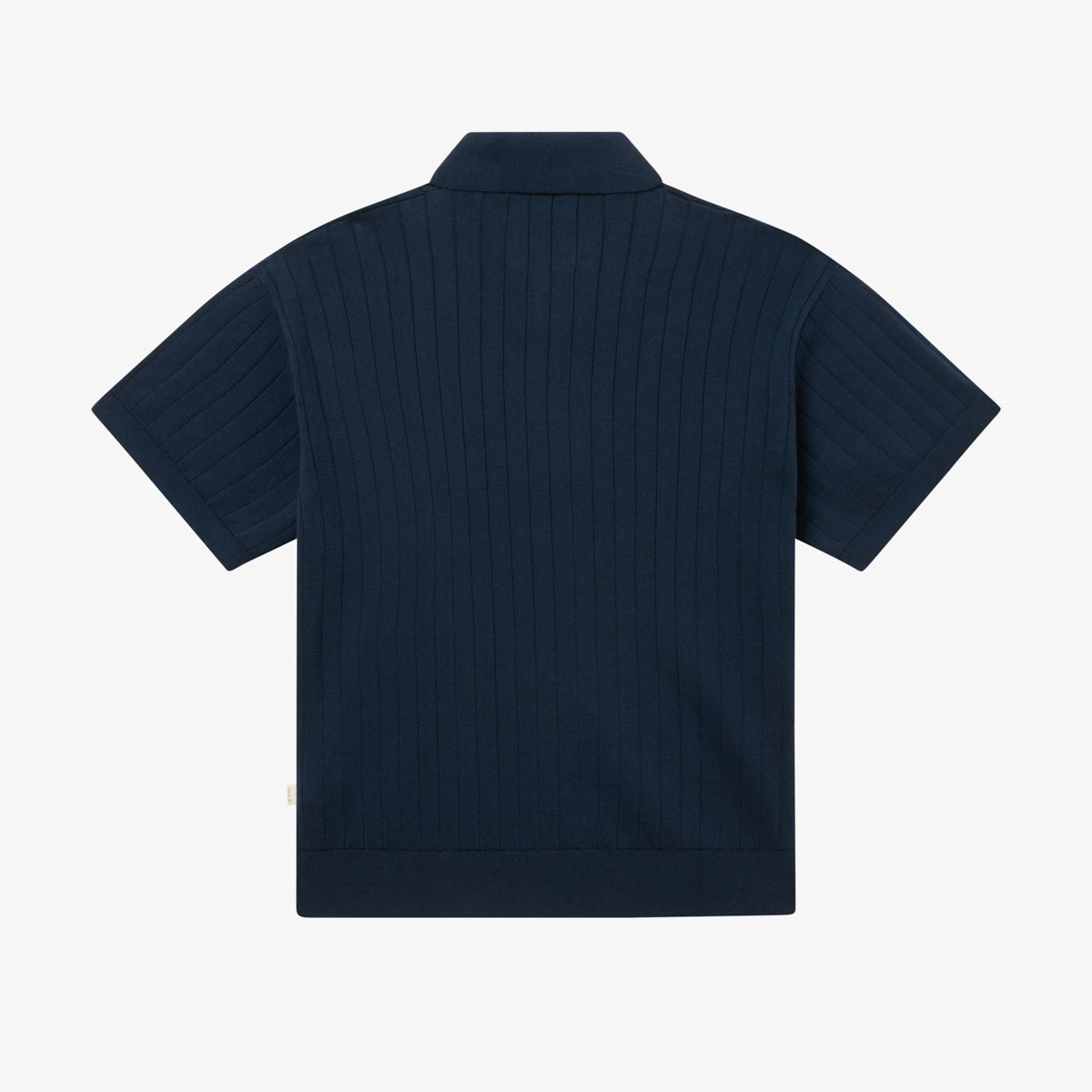 RIB KNITTED POLO - BLUEBERRY