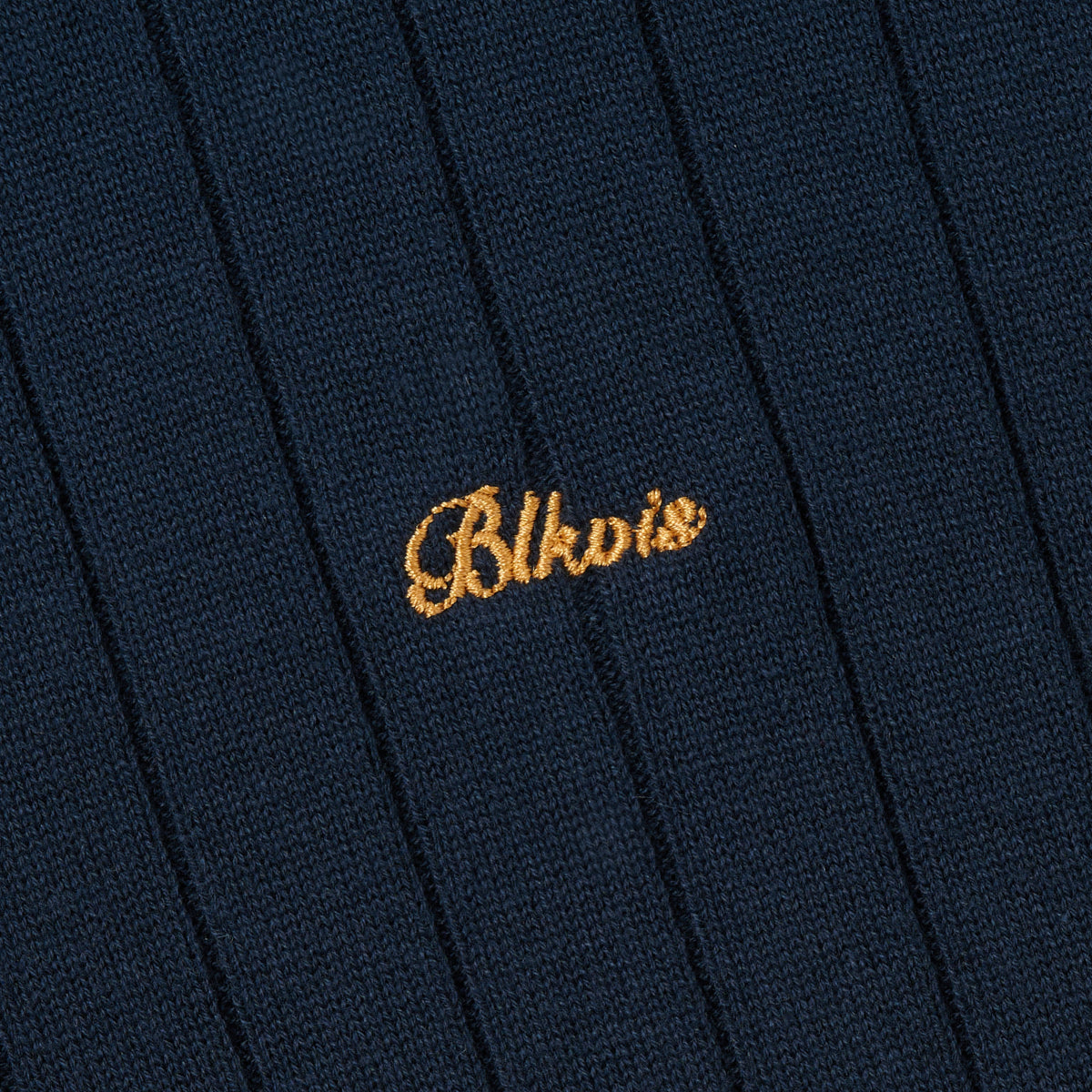 RIB KNITTED POLO - BLUEBERRY