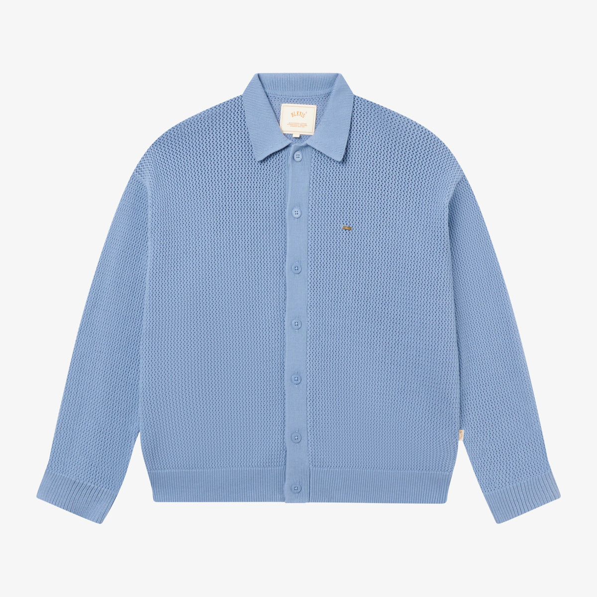 LACE POINTELLE CARDIGAN - STONE WASH BLUE