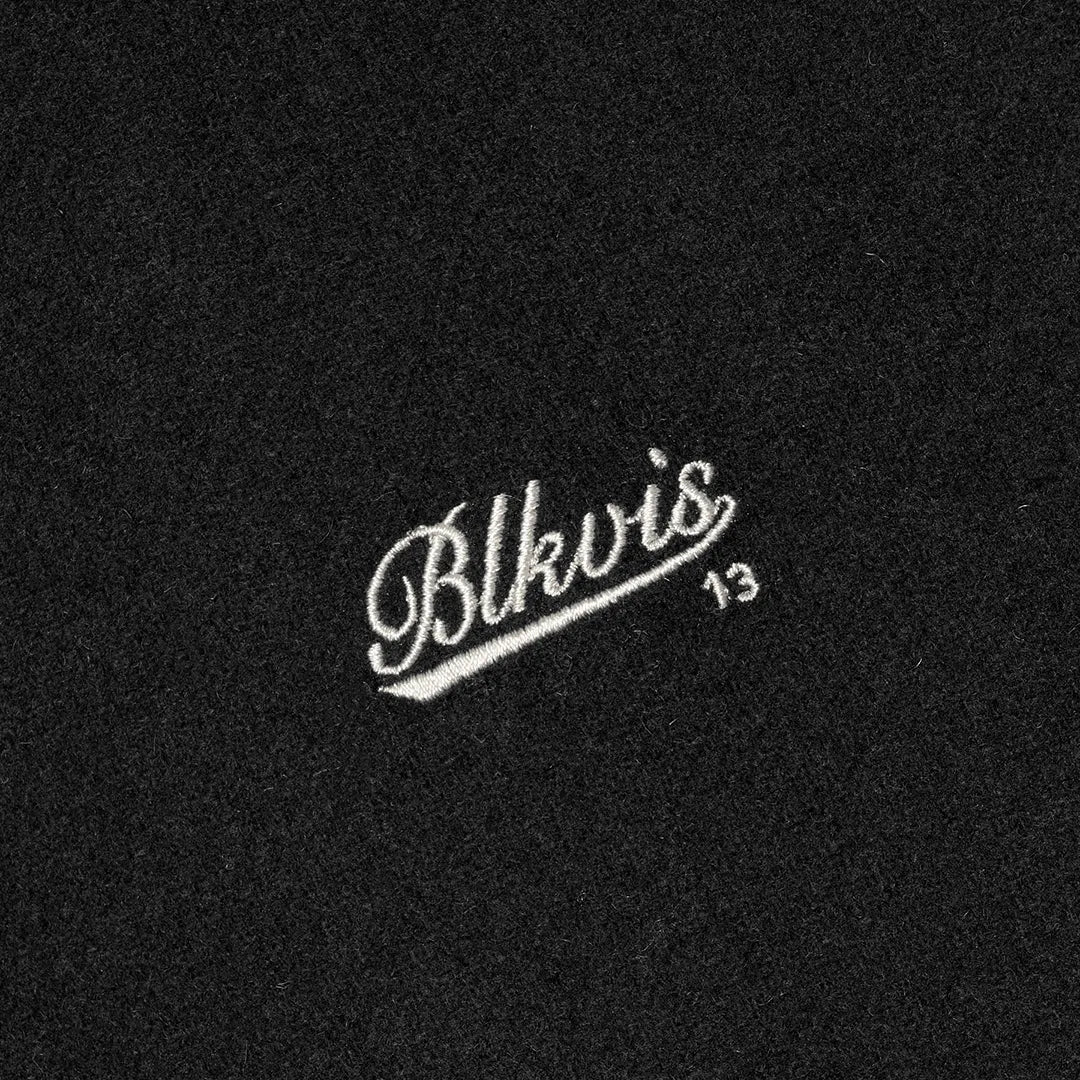 SCRIPT VARSITY JACKET - BLACK