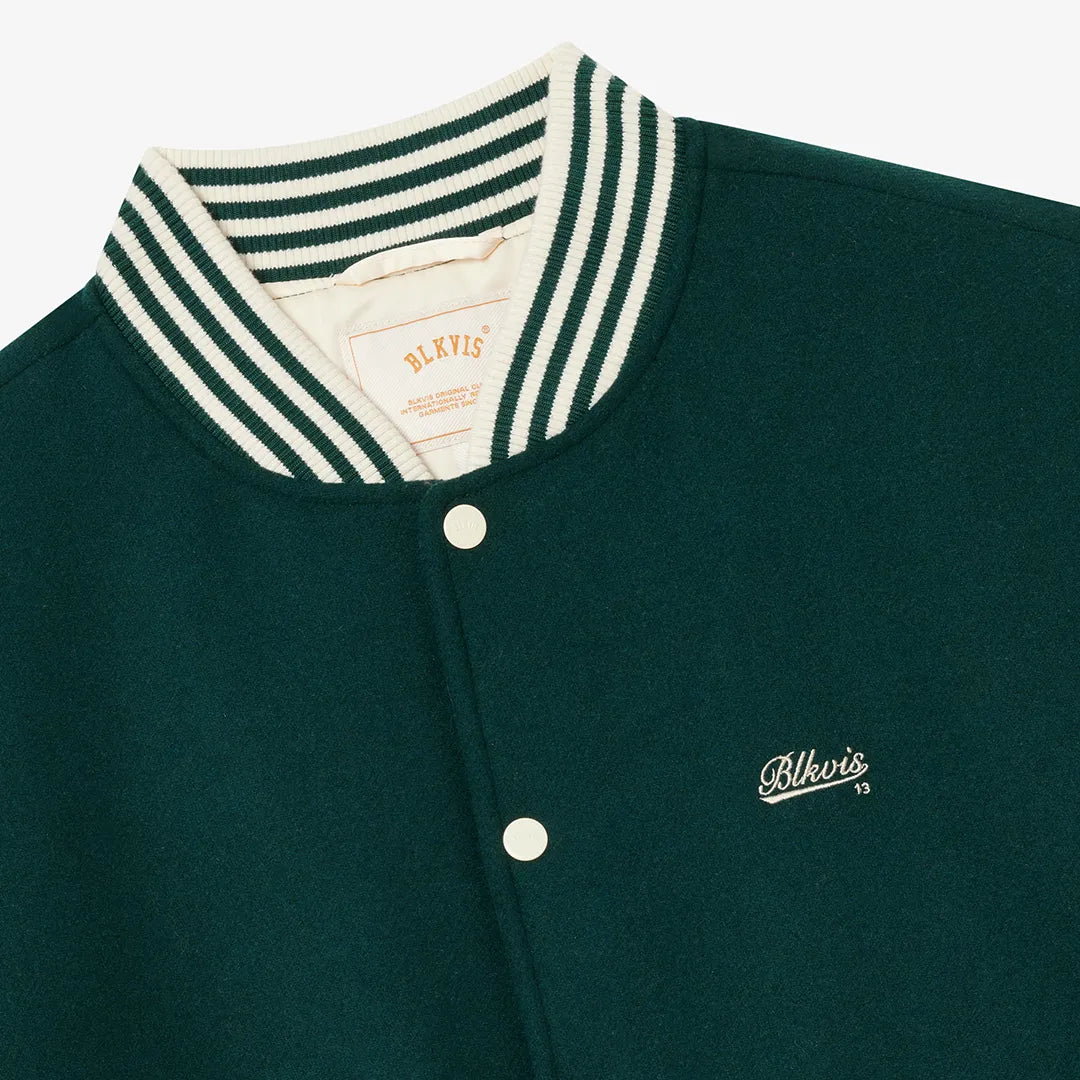 SCRIPT VARSITY JACKET - SEA MOSS