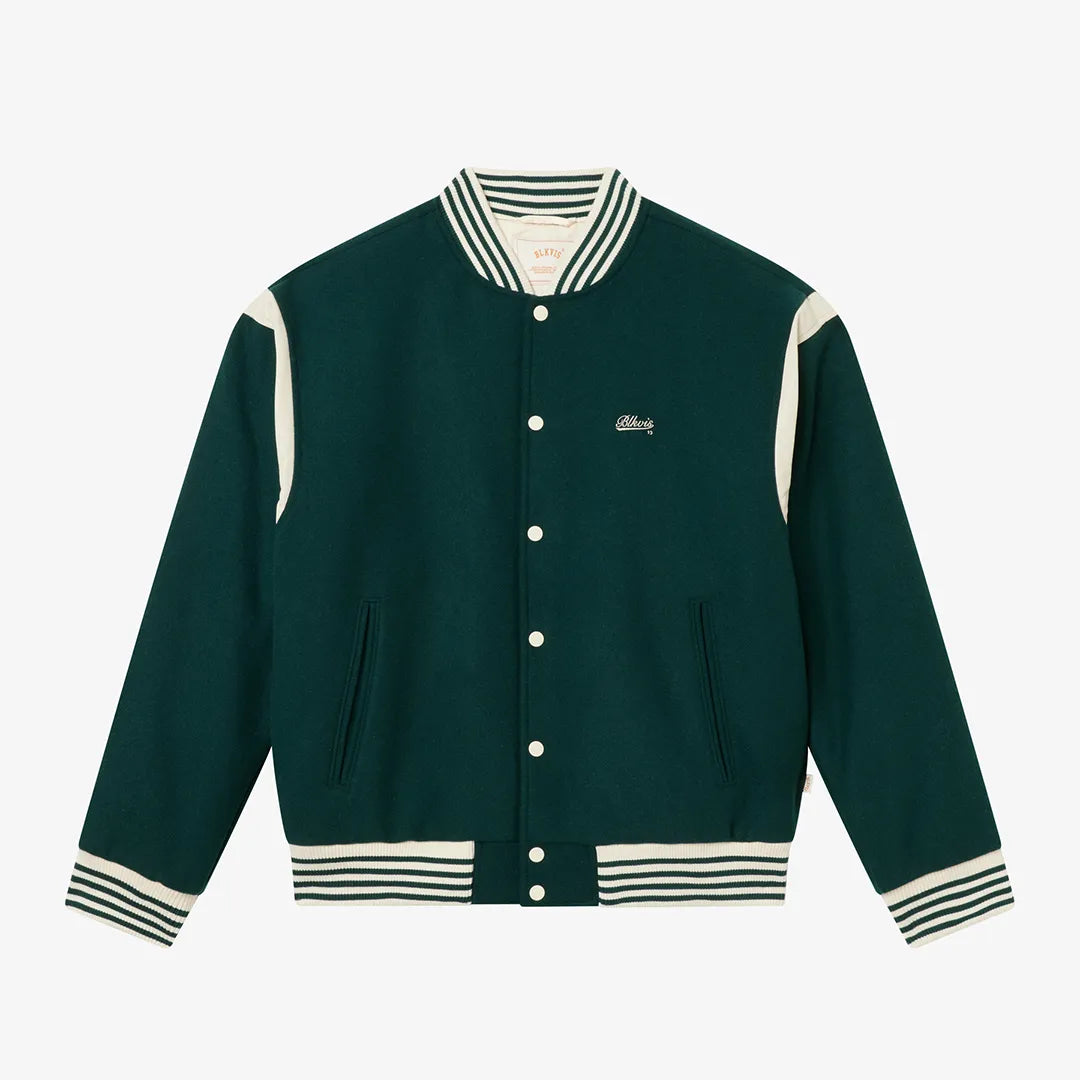 SCRIPT VARSITY JACKET - SEA MOSS
