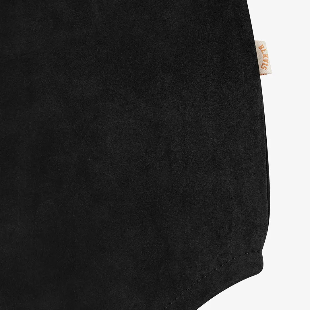 SUEDE LEATHER SHIRT - BLACK