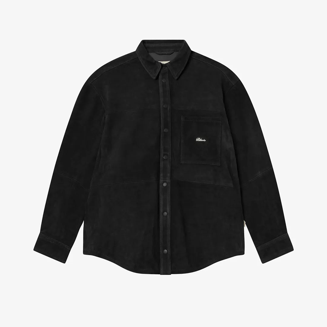SUEDE LEATHER SHIRT - BLACK