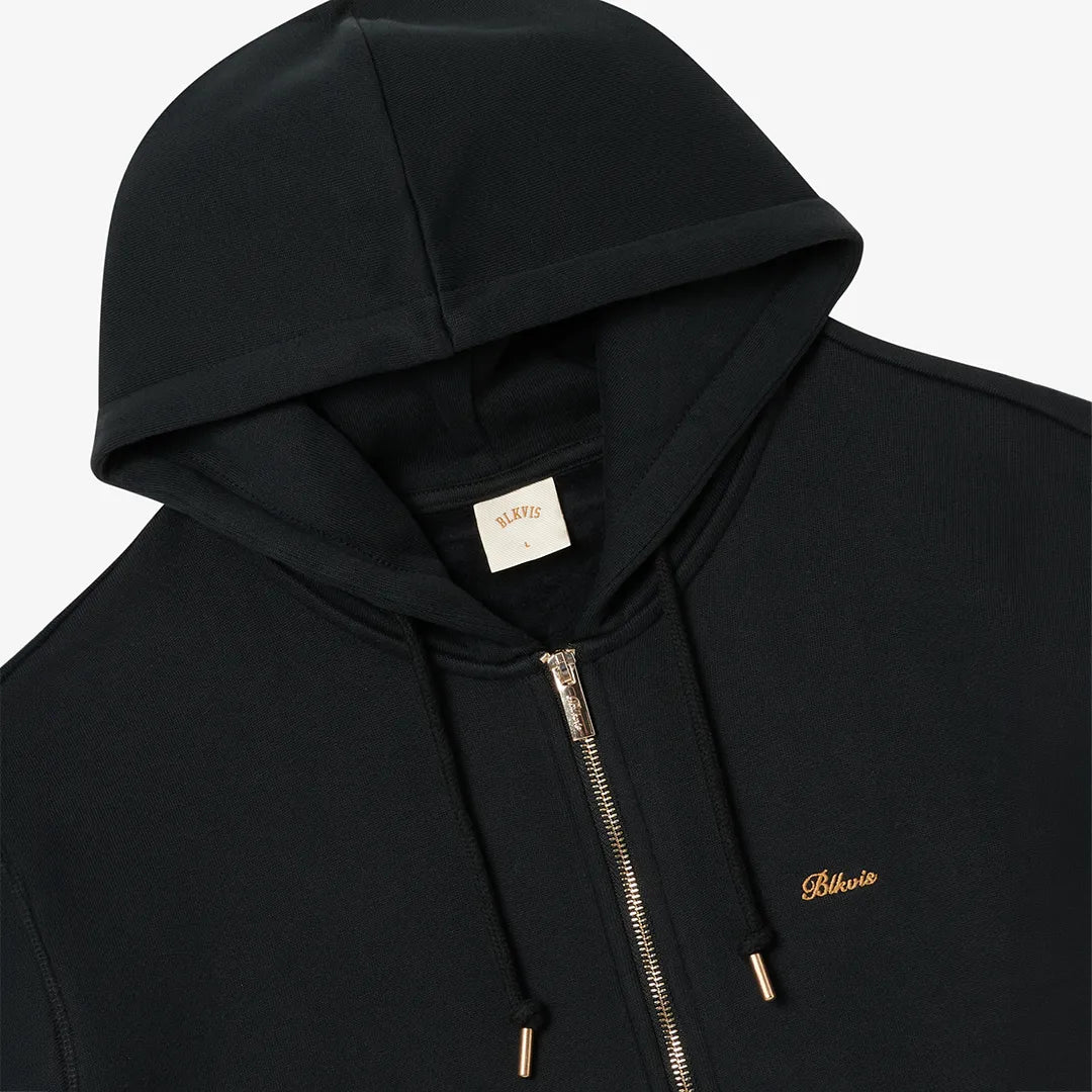 SCRIPT ZIP HOODY - BLACK
