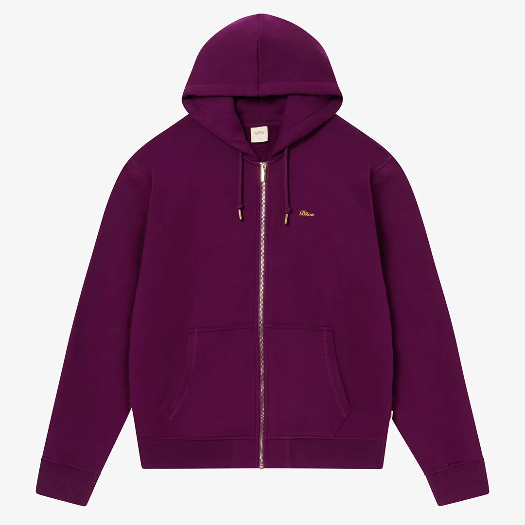 SCRIPT ZIP HOODY - DARK PURPLE
