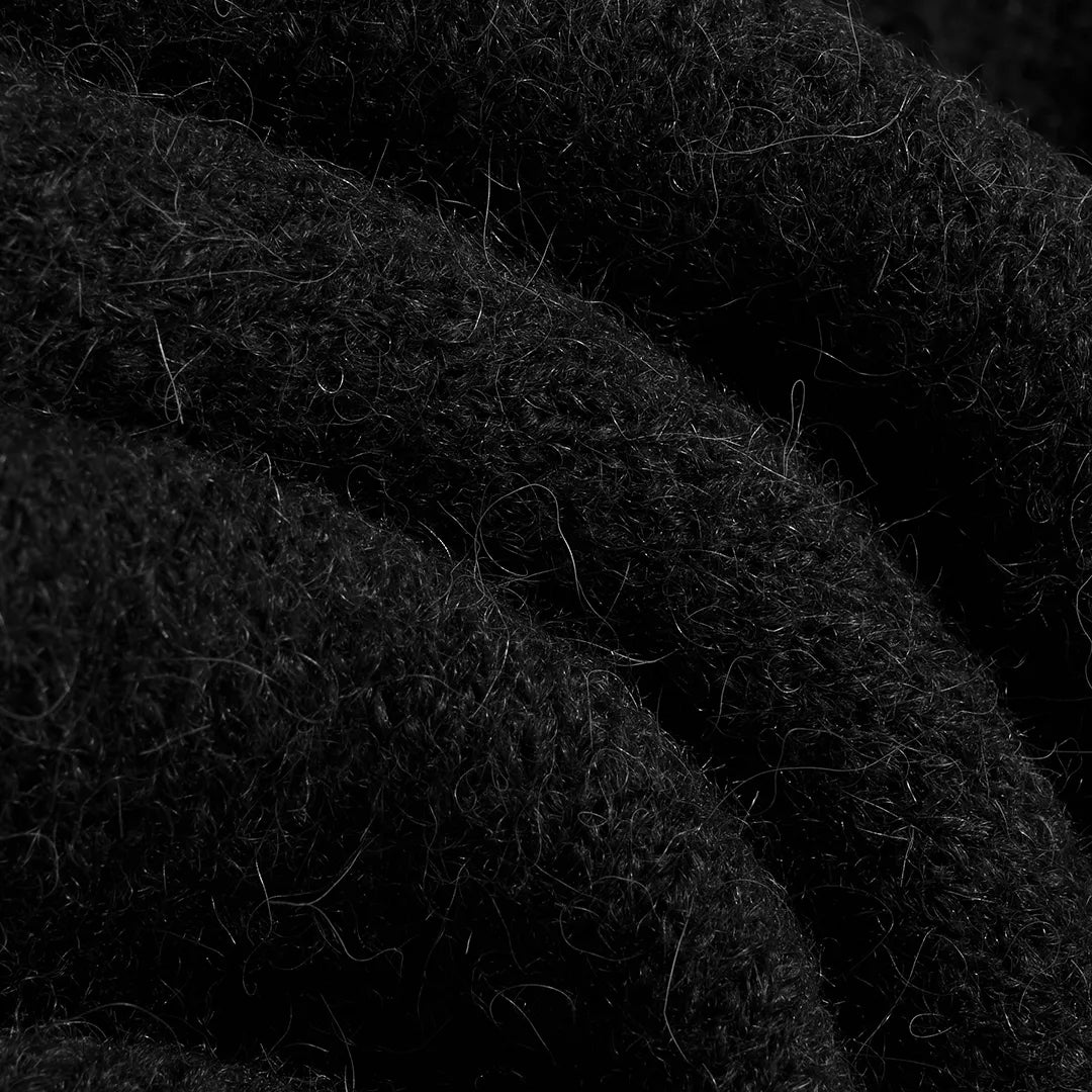 HAIRY STRUCTURE CARDIGAN - BLACK