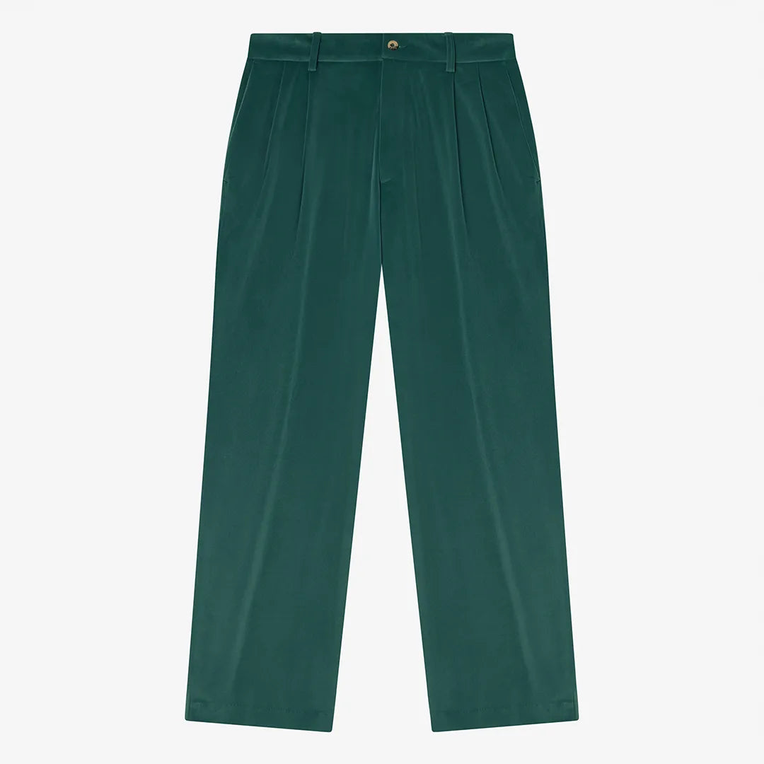 VELVET SUIT TROUSERS - SEA MOSS
