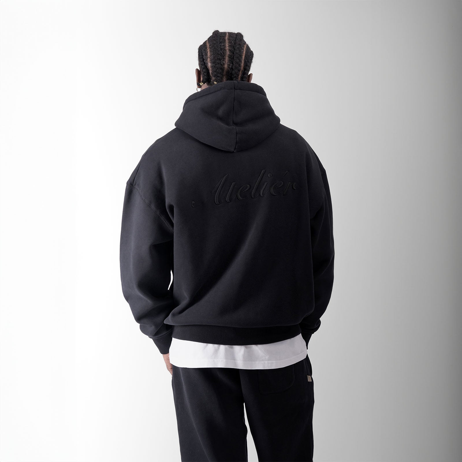 ATELIÉR ZIP HOODY - BLACK