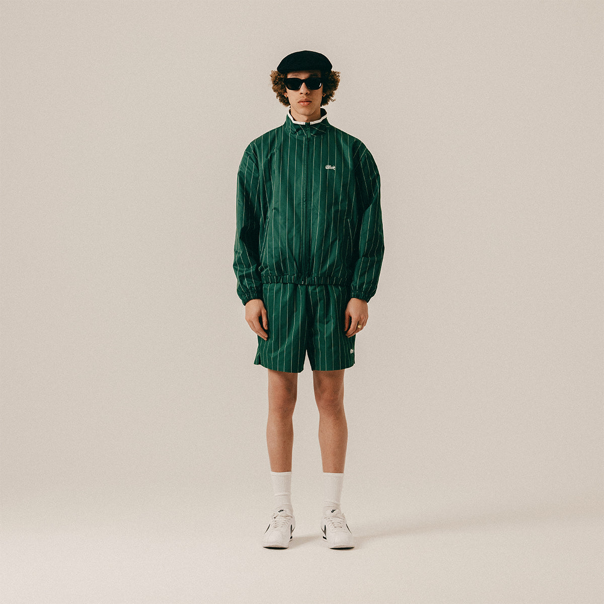 STRIPED TRACK JACKET - HUNTER GREEN