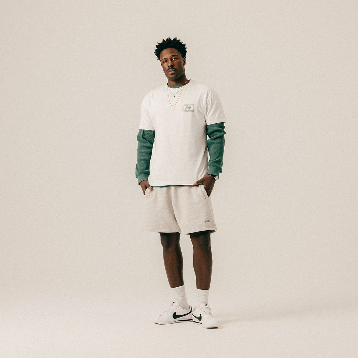 LOGO SWEATSHORTS - LIGHT GREY HEATHER