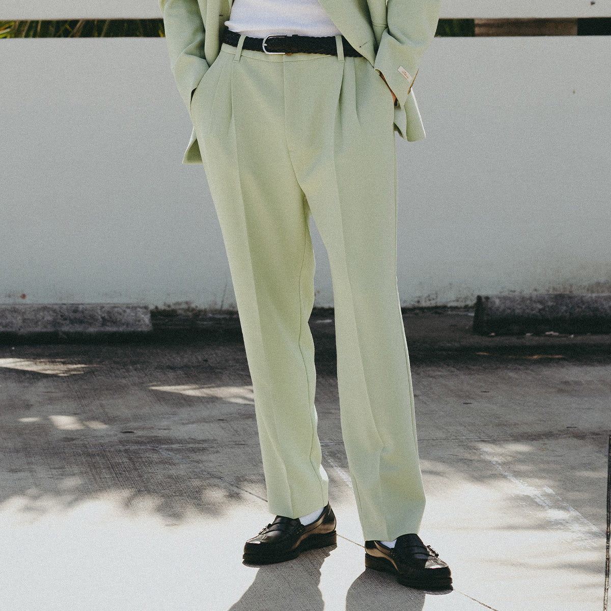 SUIT TROUSERS - LAUREL GREEN