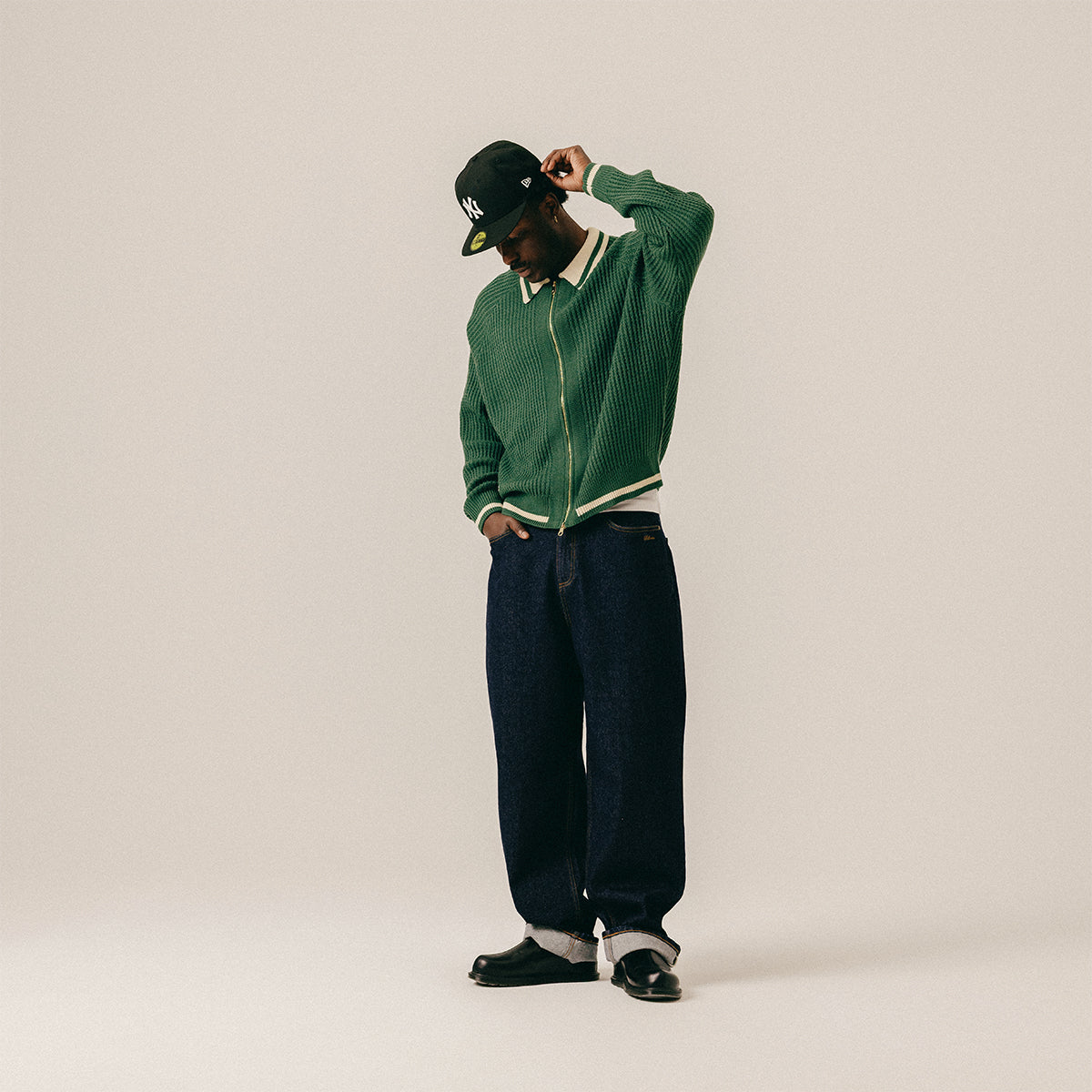 FULL ZIP CARDIGAN - HUNTER GREEN