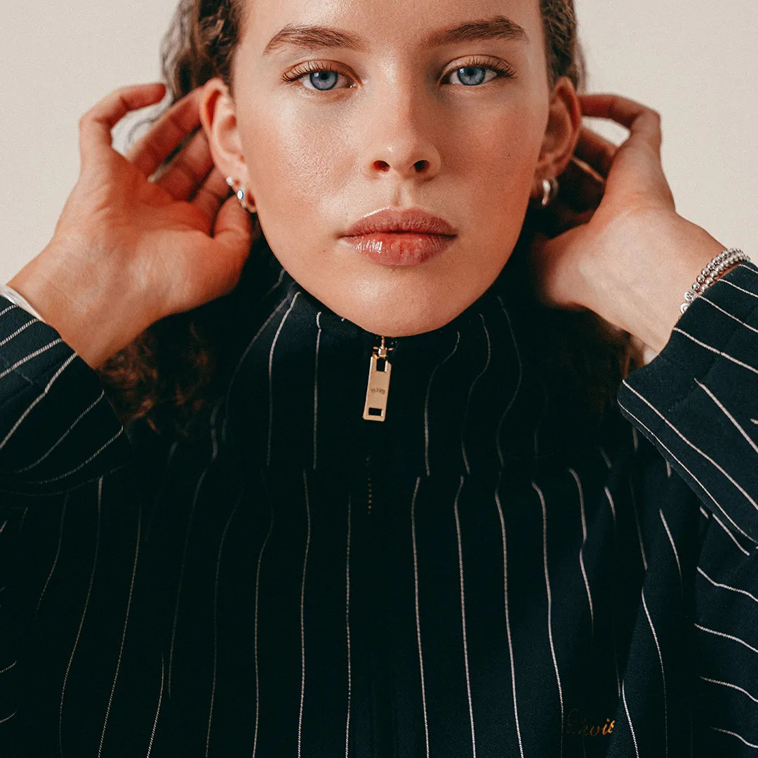 STRIPED JACKET - BLACK