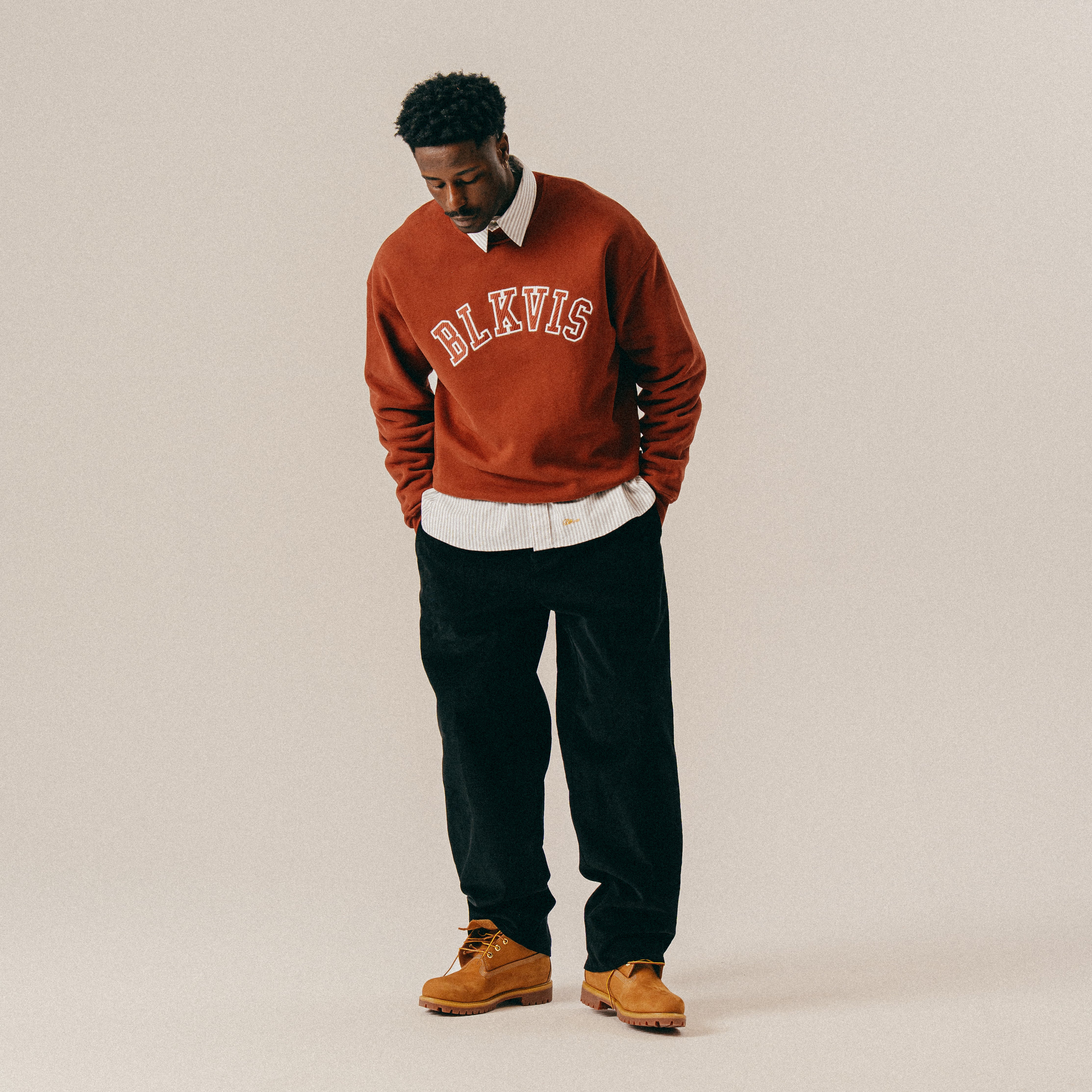 BLKVIS LOGO CREWNECK - MADDER BROWN