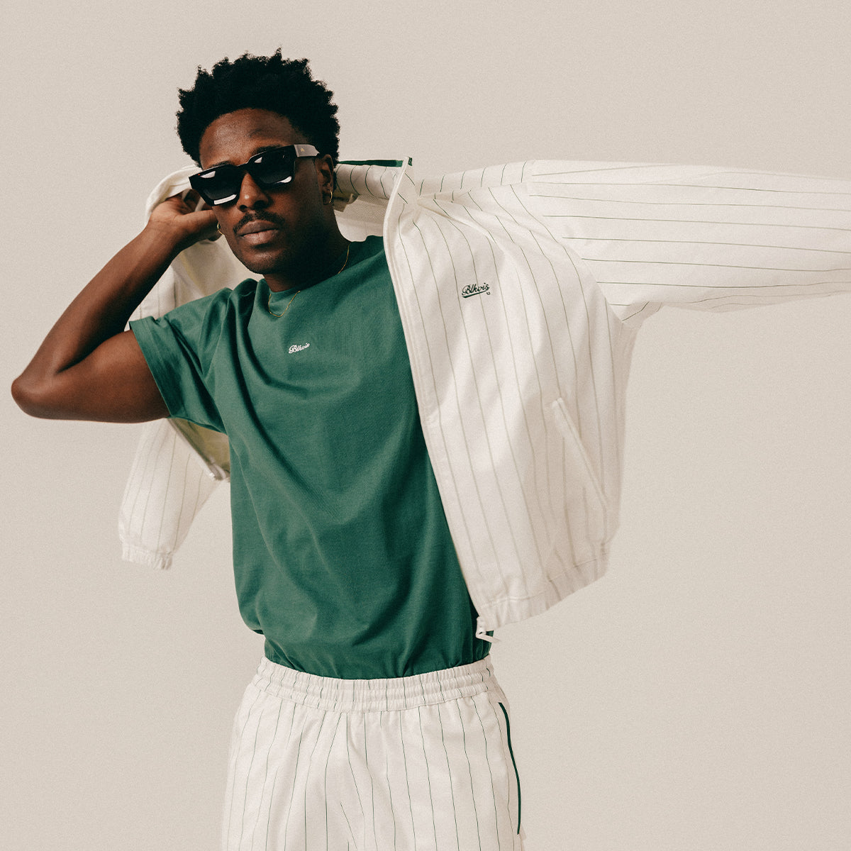 STRIPED TRACK JACKET - WHITE