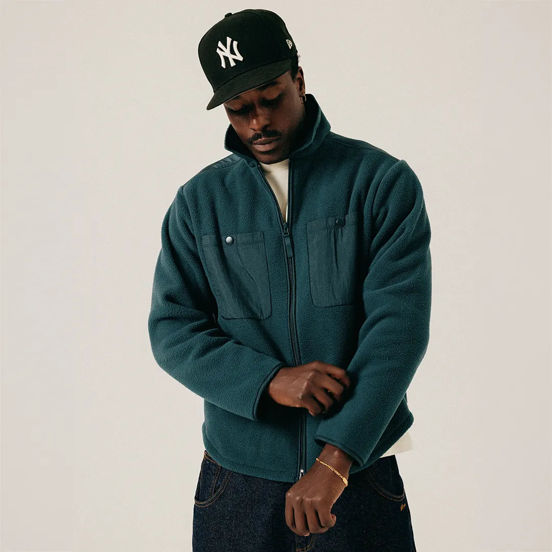 LOGO FLEECE OVERSHIRT - SEA MOSS