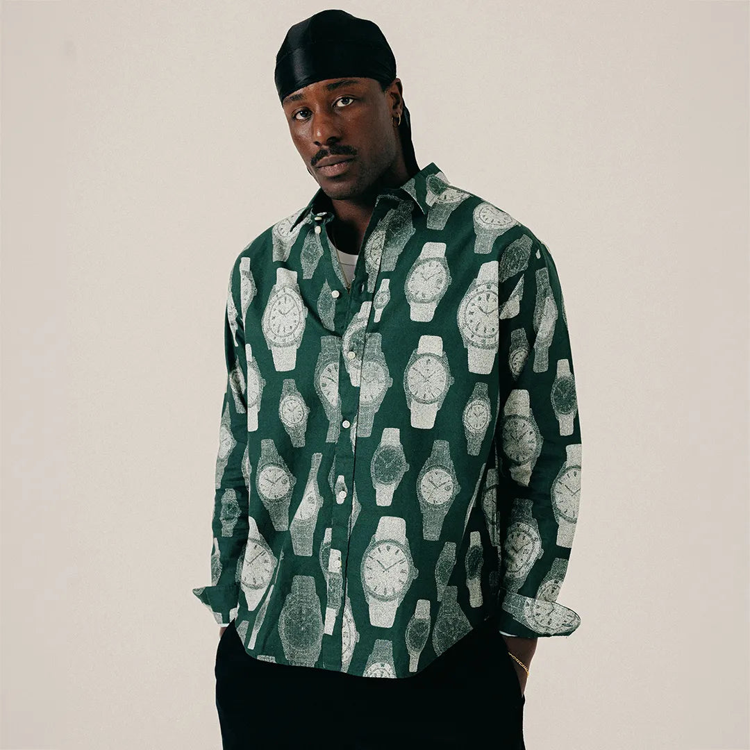 ALLOVER PRINTED SHIRT - SEA MOSS