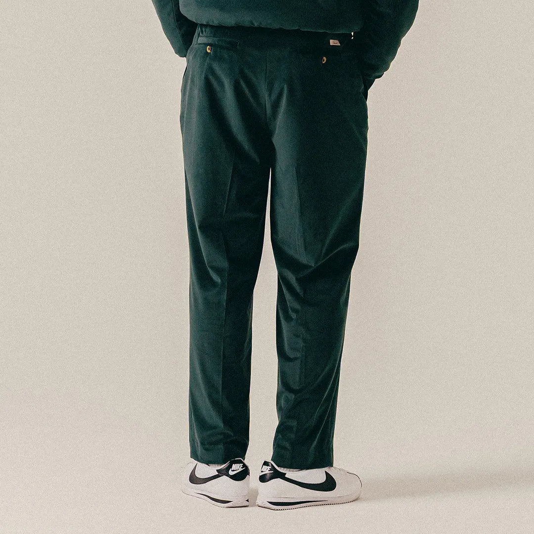 VELVET SUIT TROUSERS - SEA MOSS
