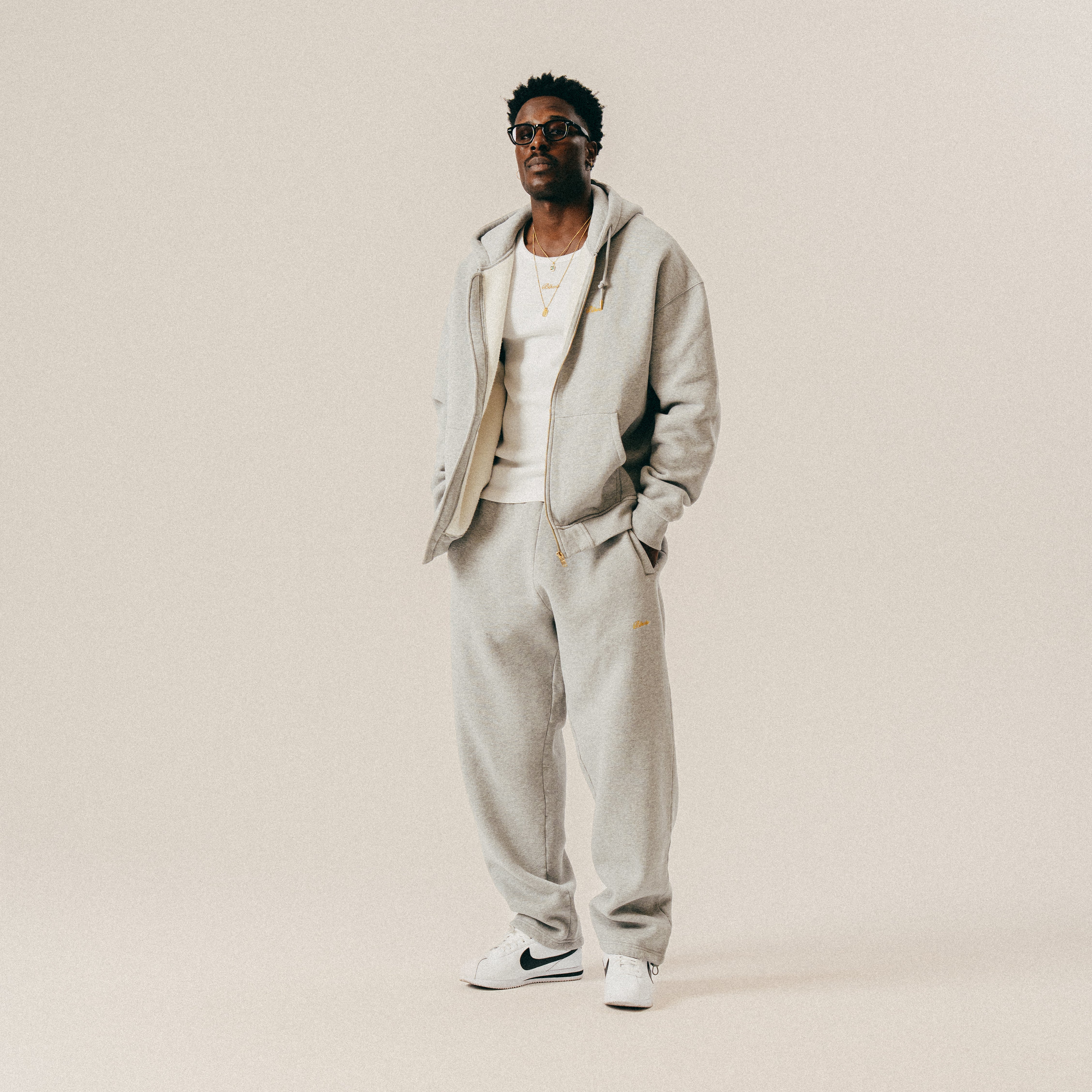 BLKVIS SCRIPT SWEATPANTS - MID GREY HEATHER