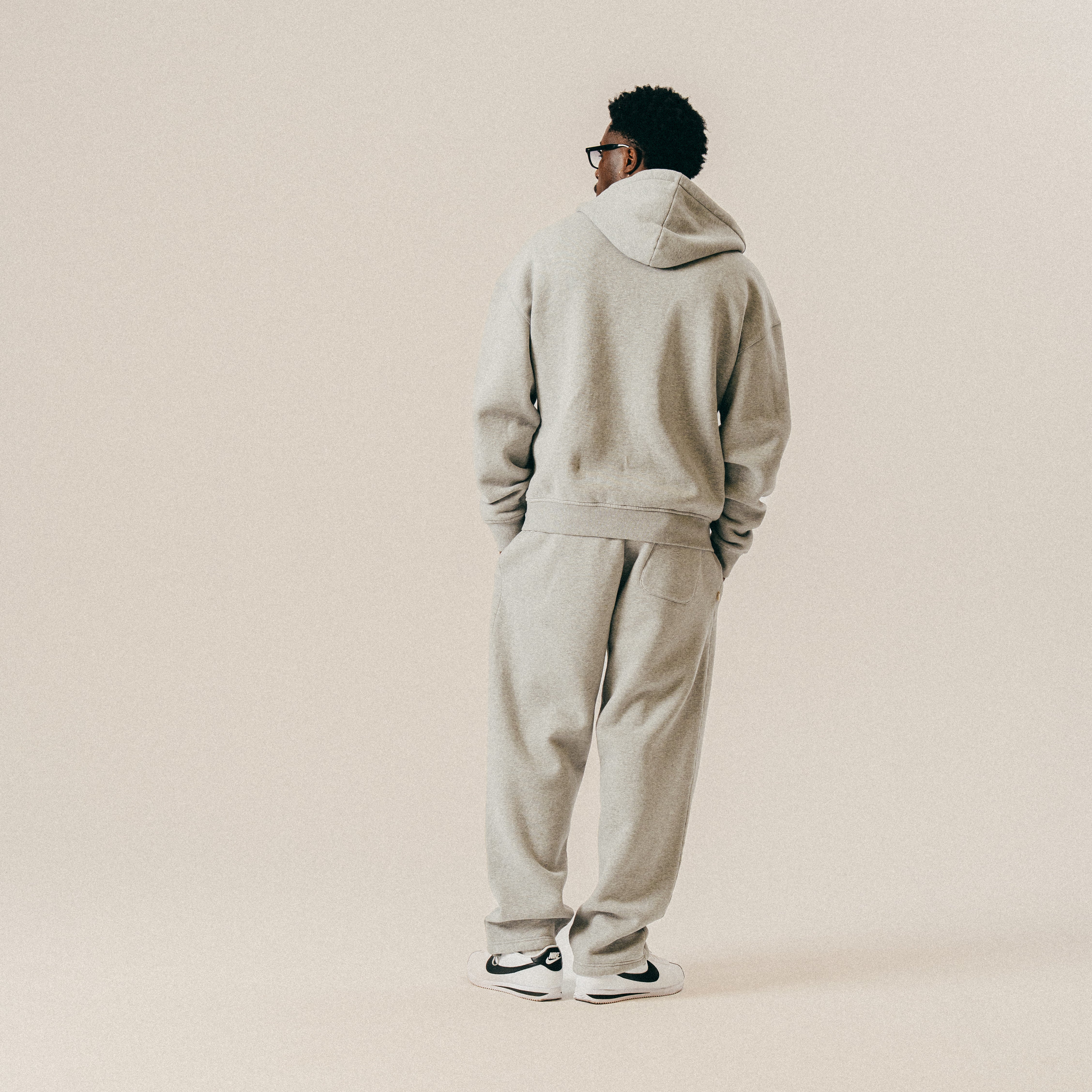 BLKVIS SCRIPT ZIP HOODY - MID GREY HEATHER