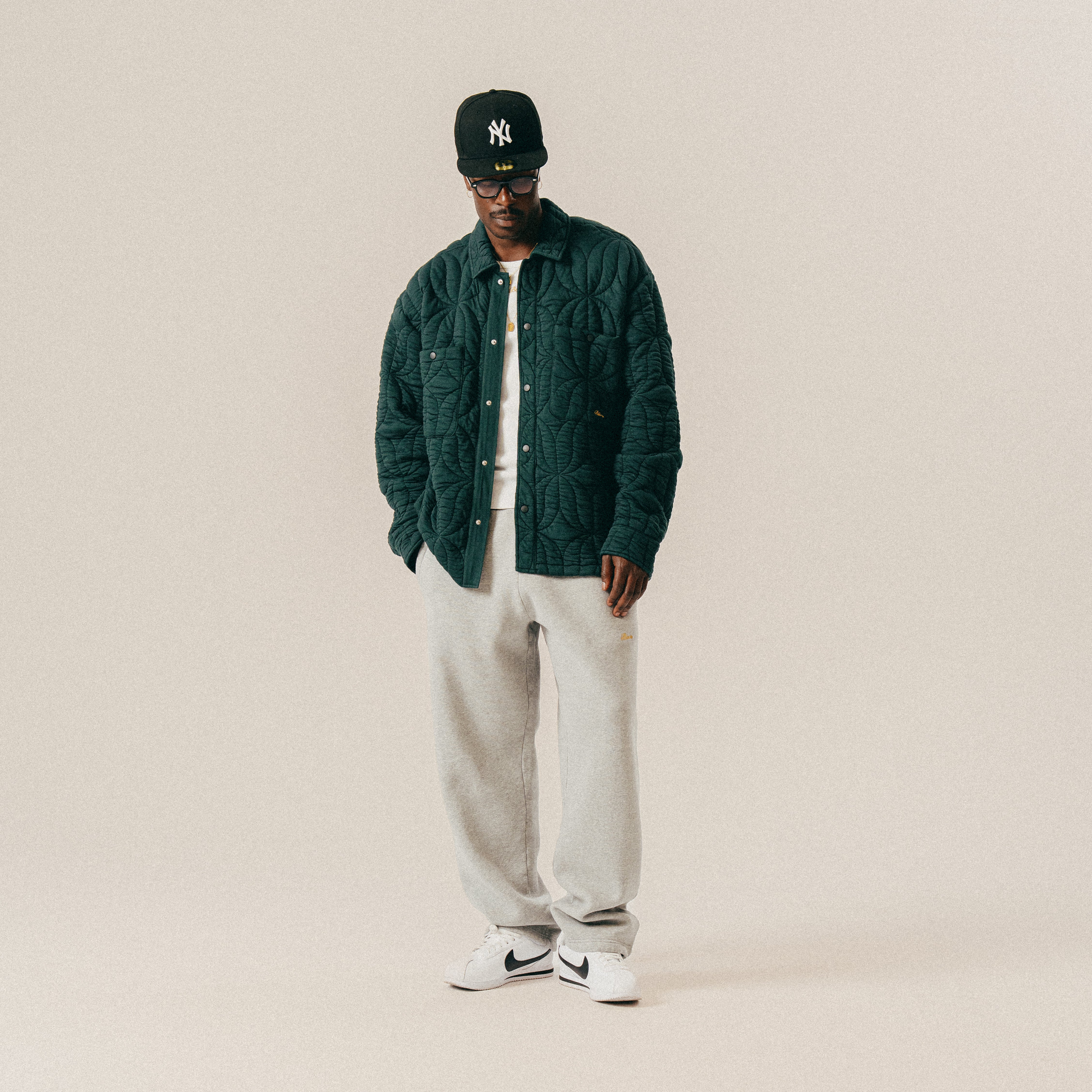 BLKVIS SCRIPT QUILTED SHIRT - DARKEST SPRUCE