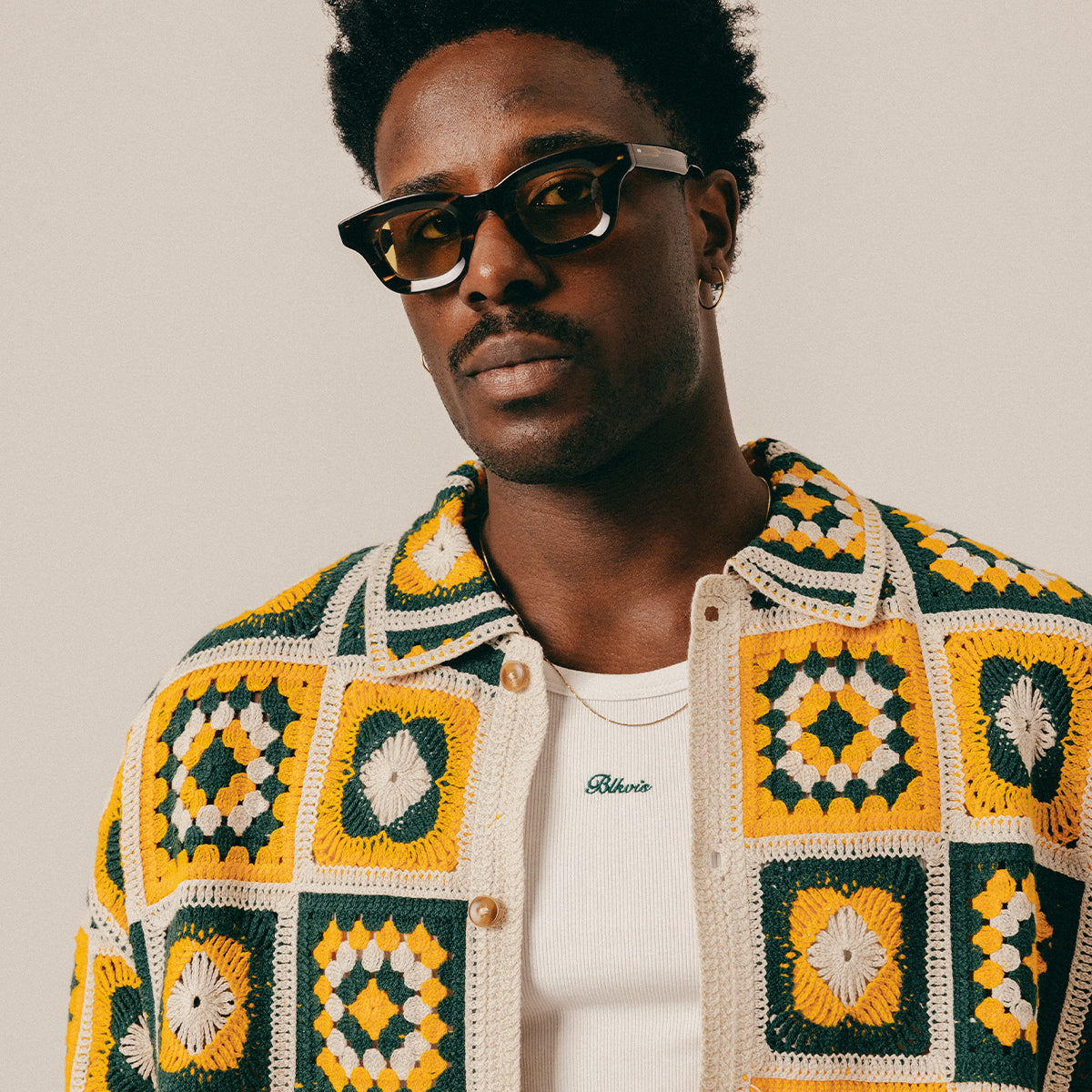 CROCHET GRANNY SHIRT - WHITECAP GRAY