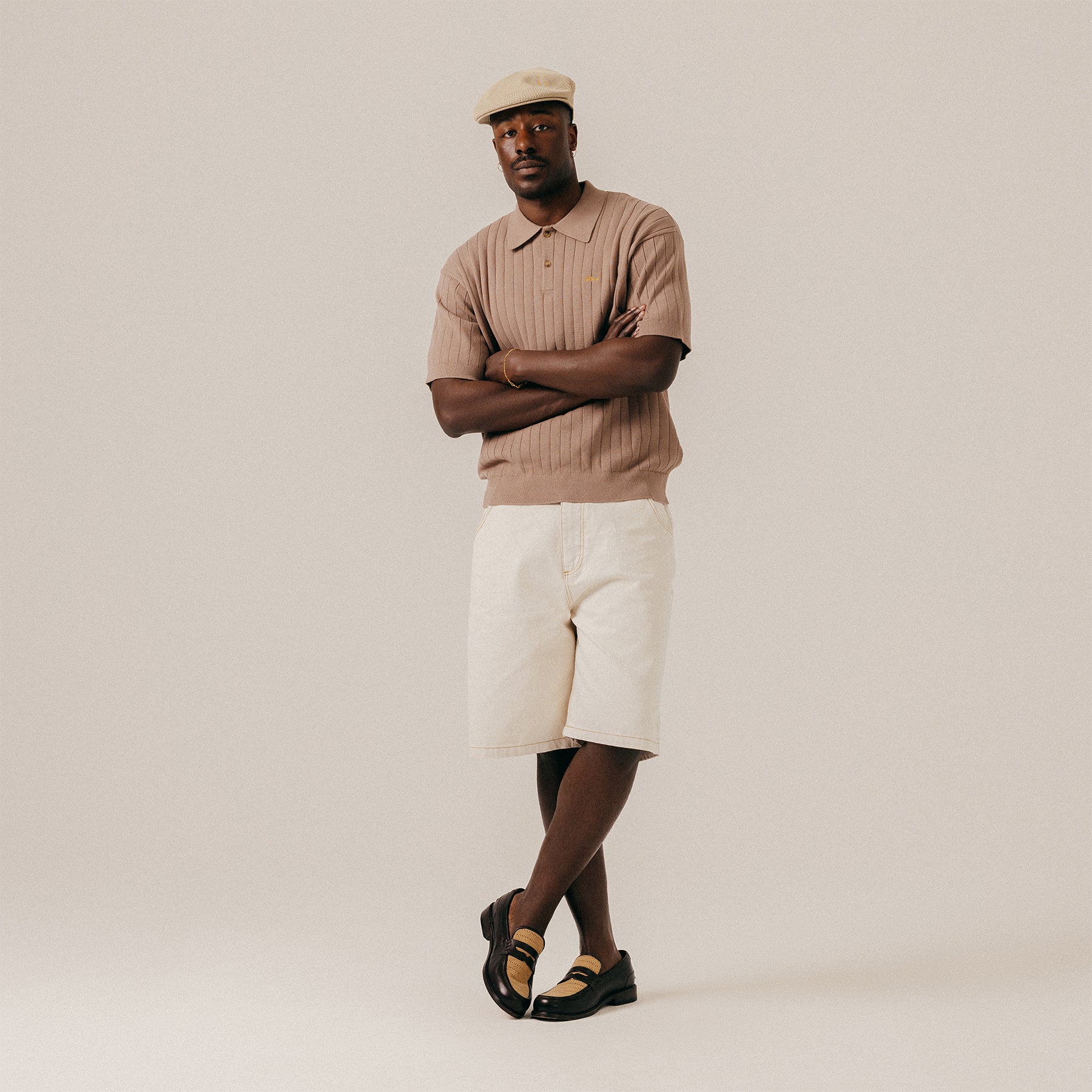 ECRU DENIM SHORTS - ECRU
