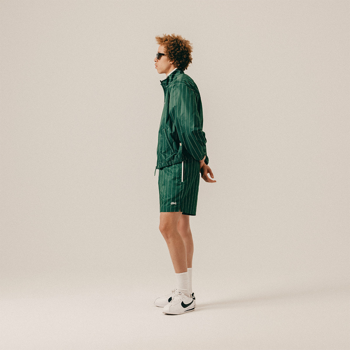 STRIPED TRACK JACKET - HUNTER GREEN
