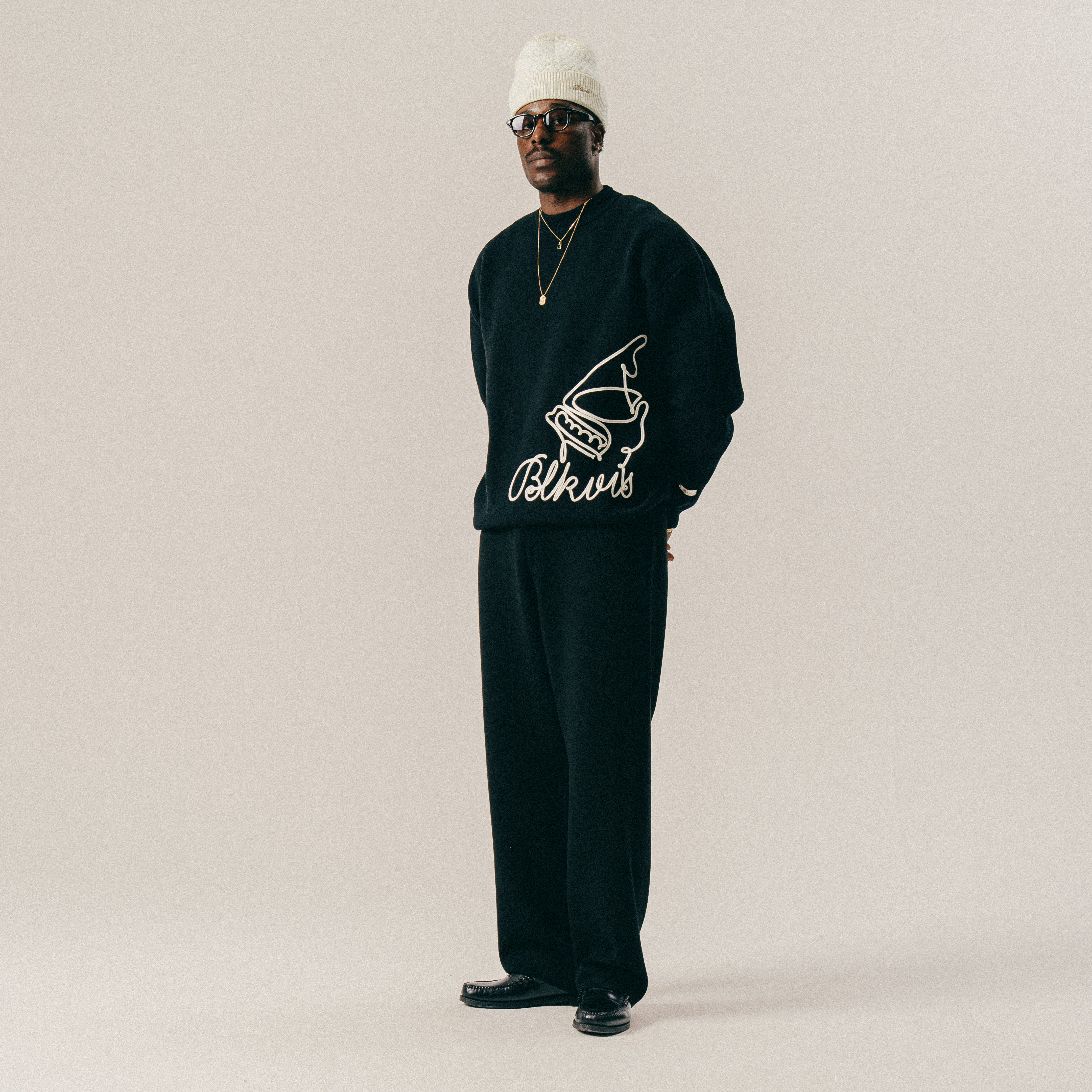 BLKVIS QUEUE KNITTED SWEATER - BLACK