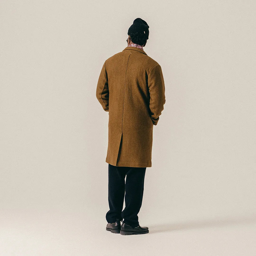 SCRIPT WOOL COAT - MILITARY OLIVE