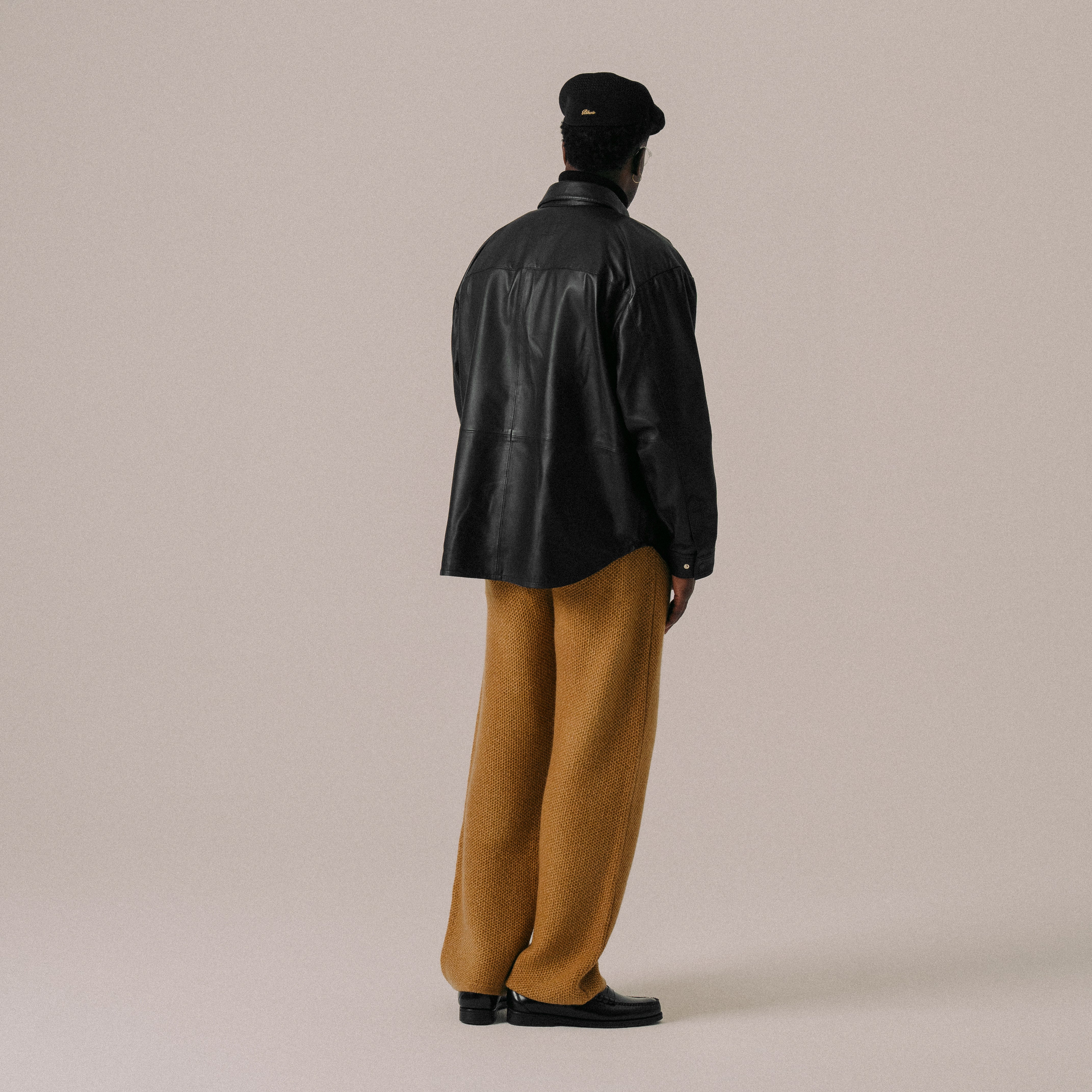 BLKVIS SCRIPT LEATHER SHIRT - BLACK