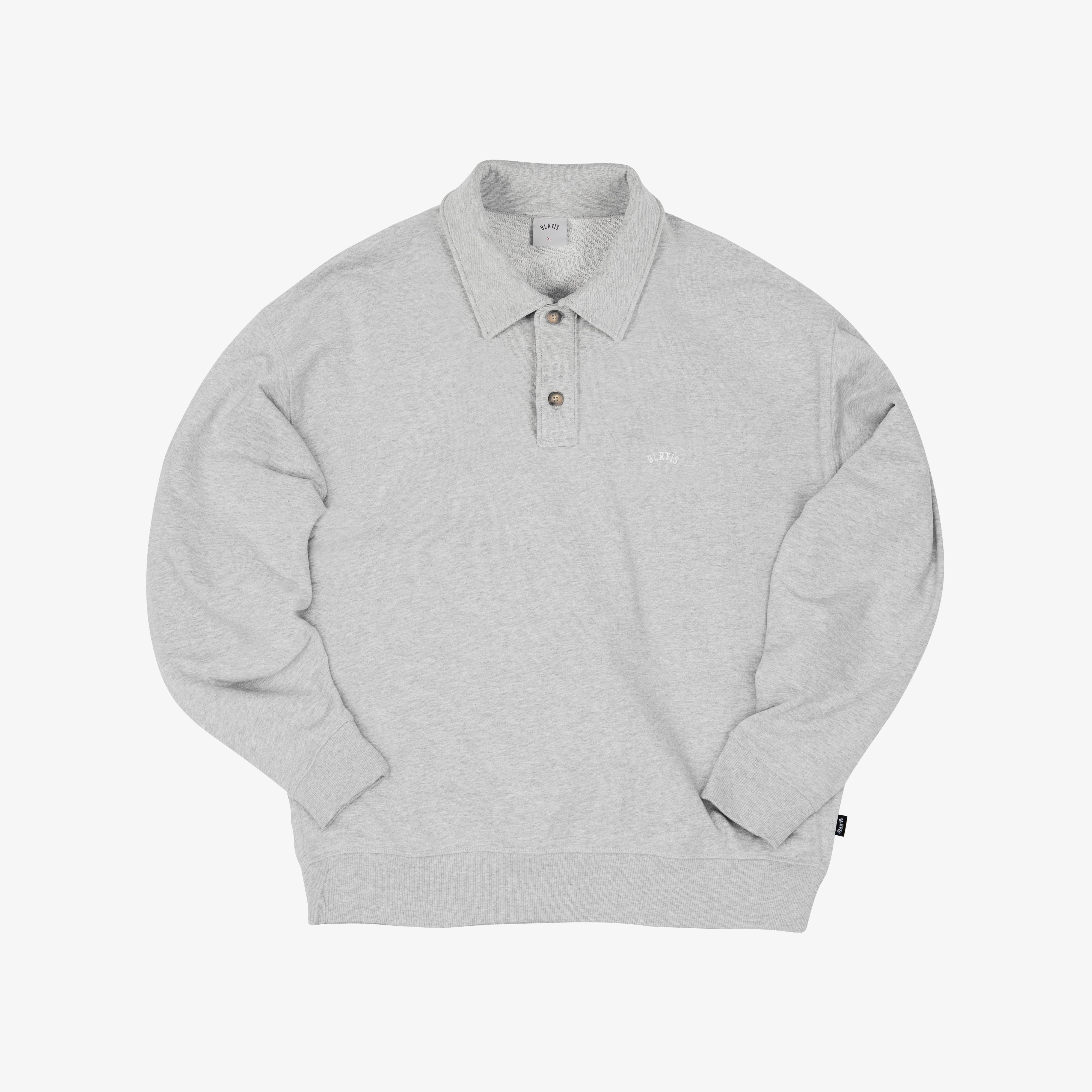 SWEAT-SHIRT POLO LOGO - GRIS CHINÉ