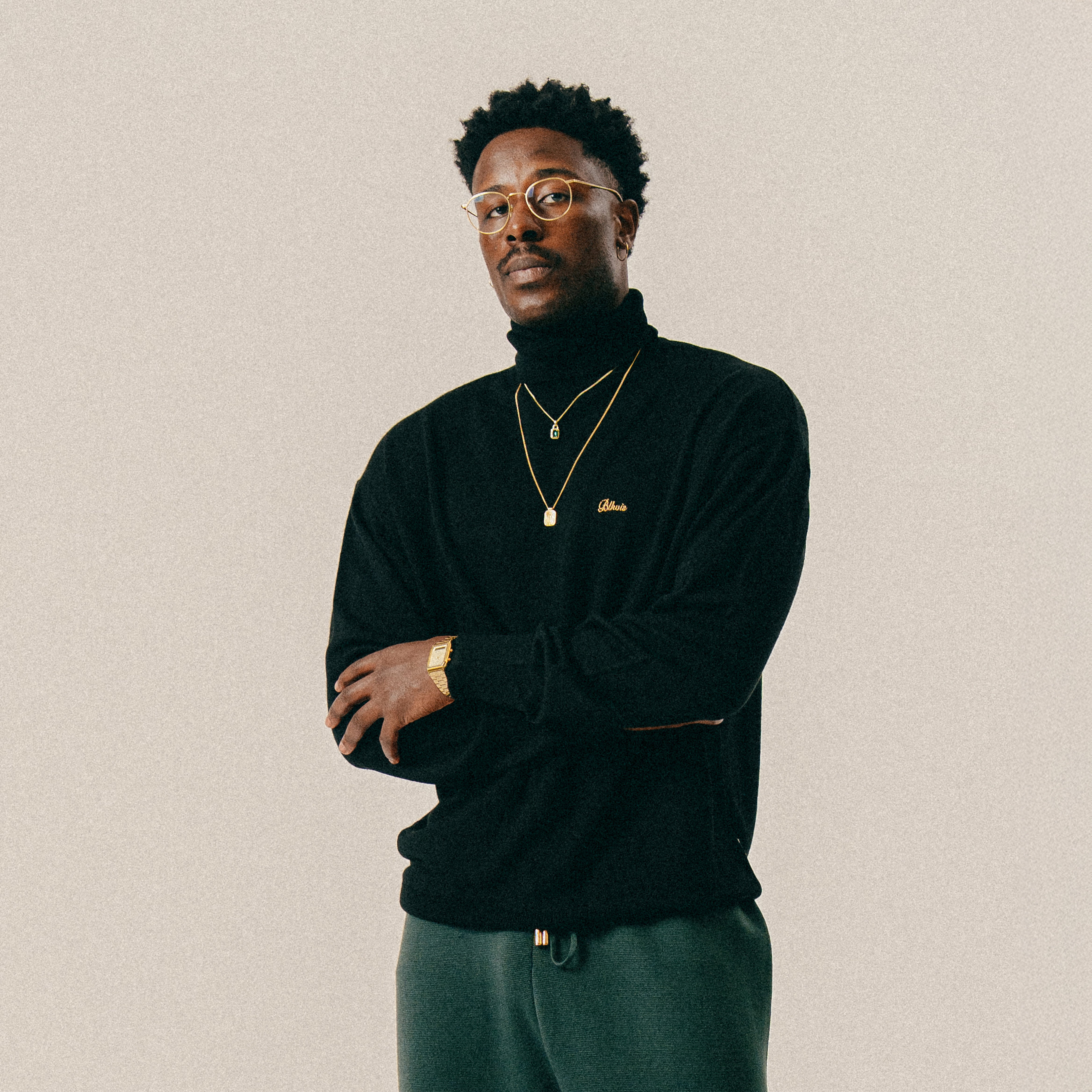 BLKVIS SCRIPT ROLLNECK SWEATER - BLACK