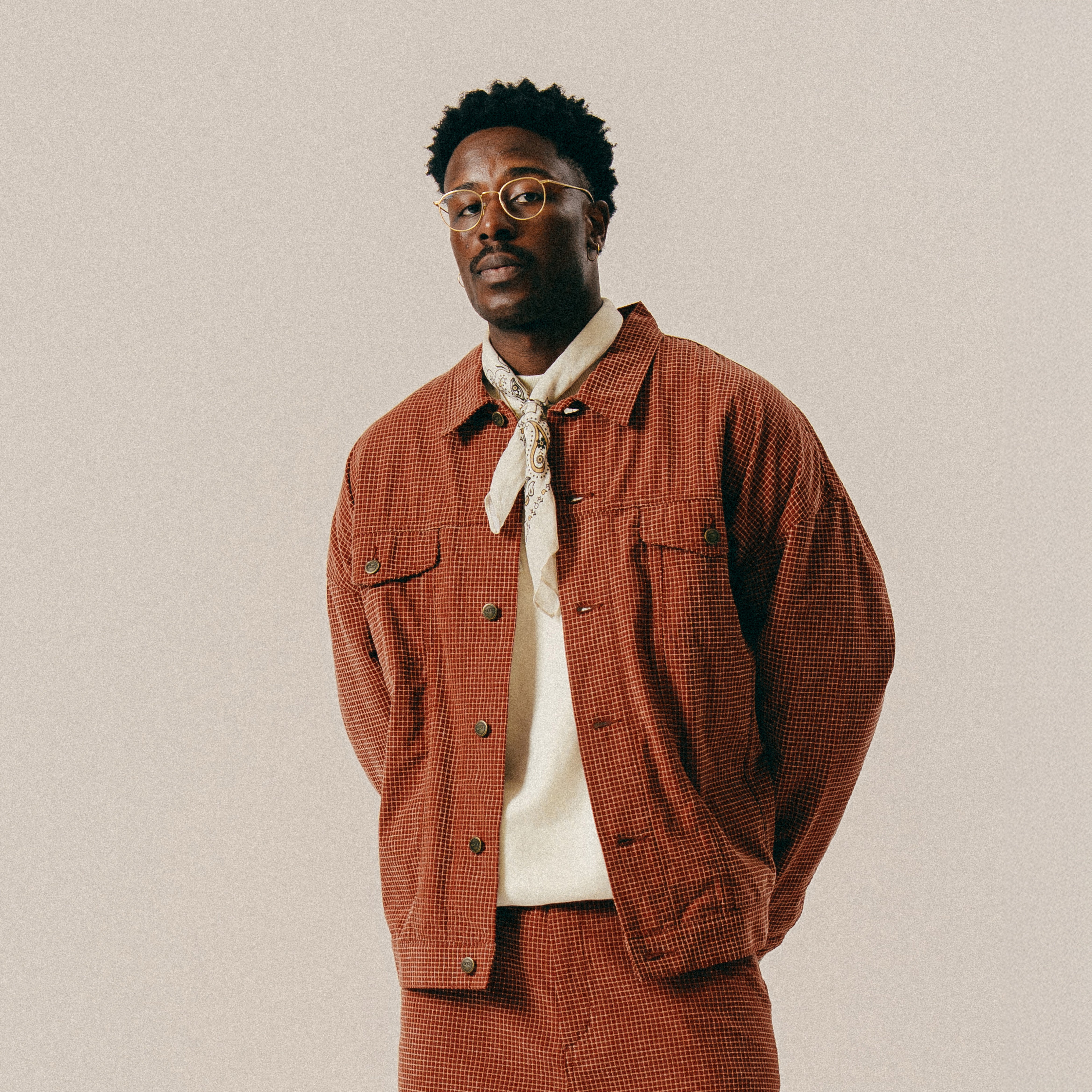 BLKVIS CHECKED CHENILLE JACKET - MADDER BROWN