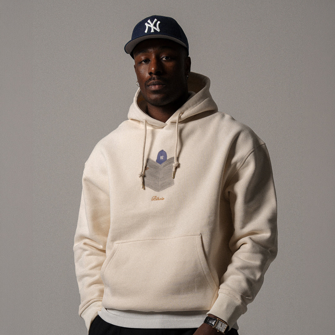 BLKVIS NEWSPAPER HOODY - WHITE