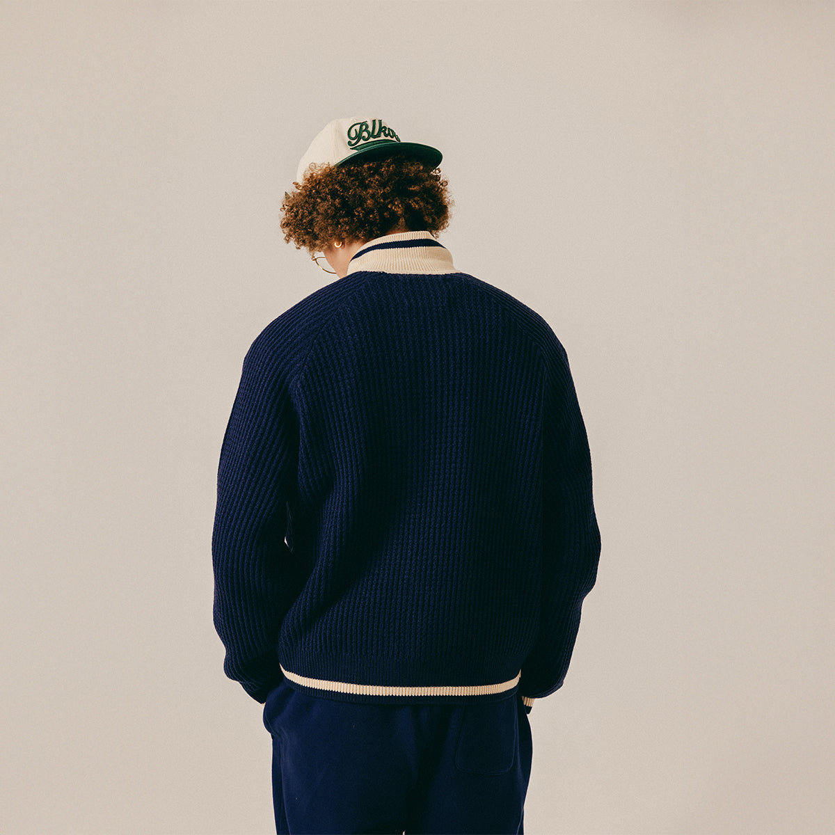 FULL ZIP CARDIGAN - PEACOAT