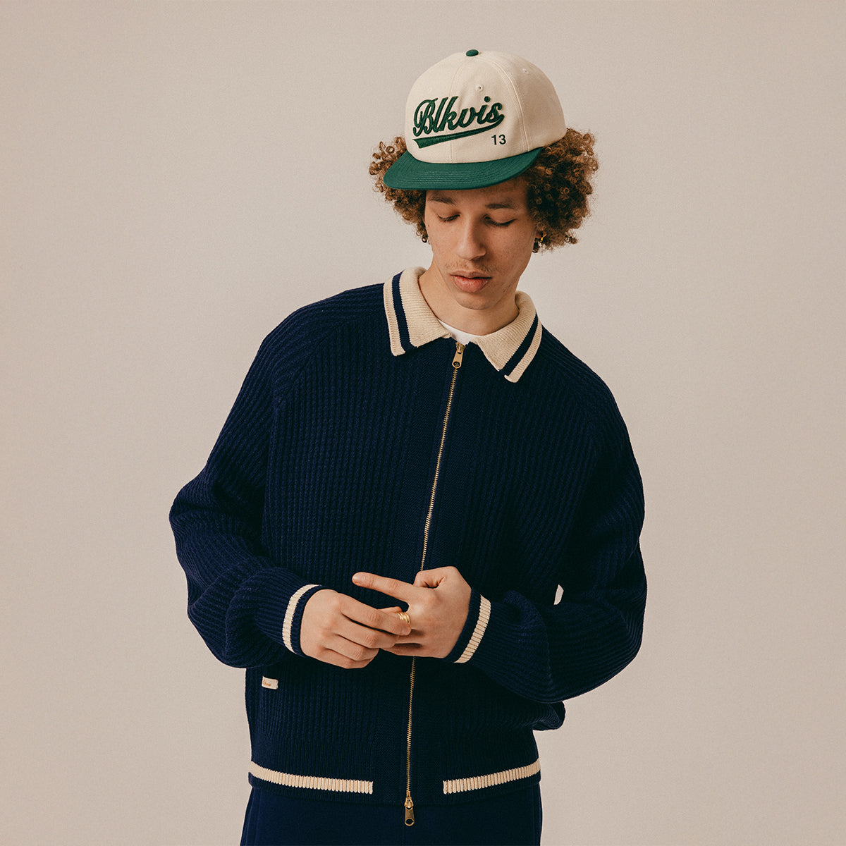 FULL ZIP CARDIGAN - PEACOAT