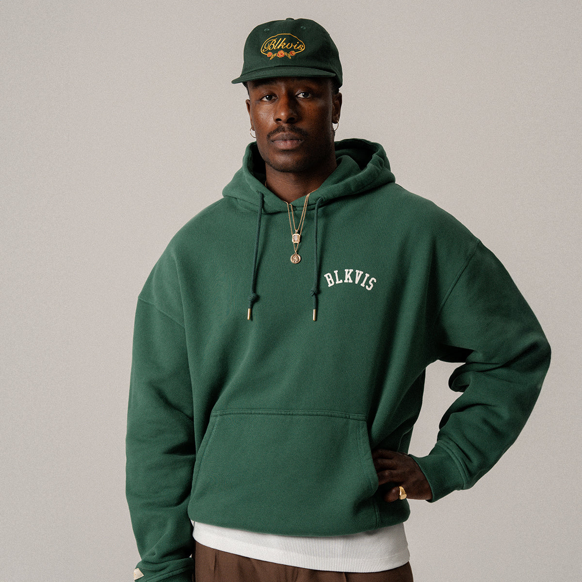 BLKVIS LOGO HOODIE - HUNTER GREEN