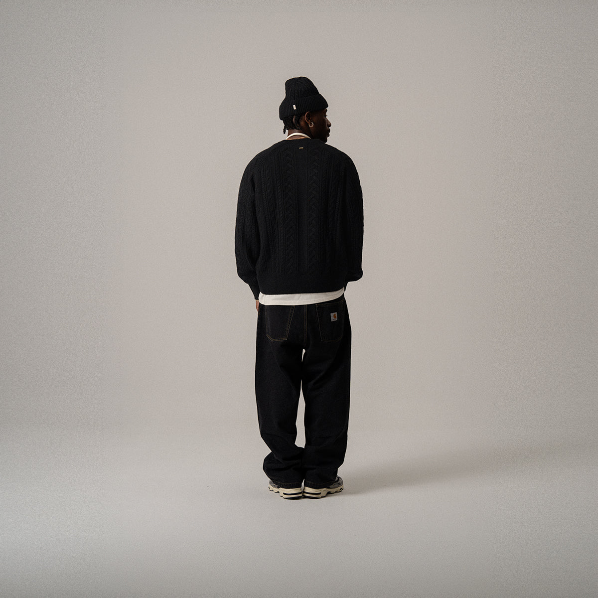 BLKVIS CABLE KNITTED SWEATER - BLACK