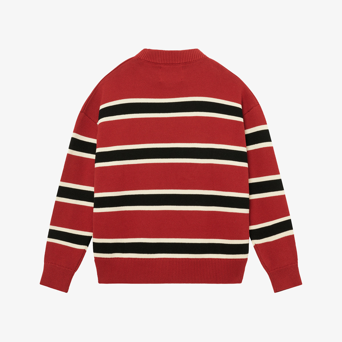 BLKVIS STRIPED KNITTED SWEATER - MERLOT