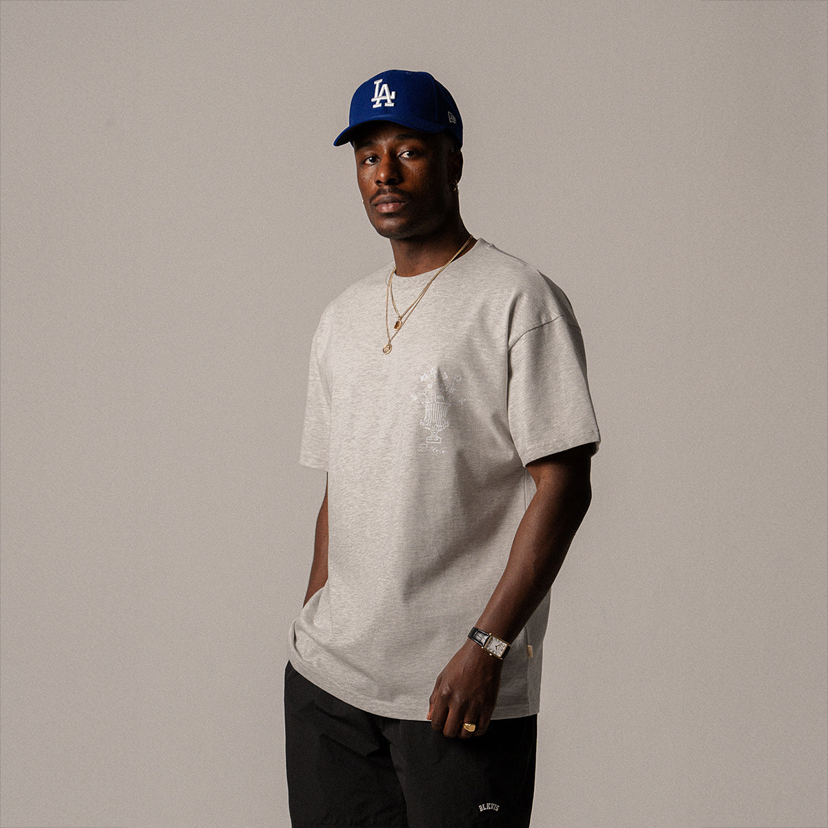 BLKVIS VASO TEE - LIGHT GREY HEATHER