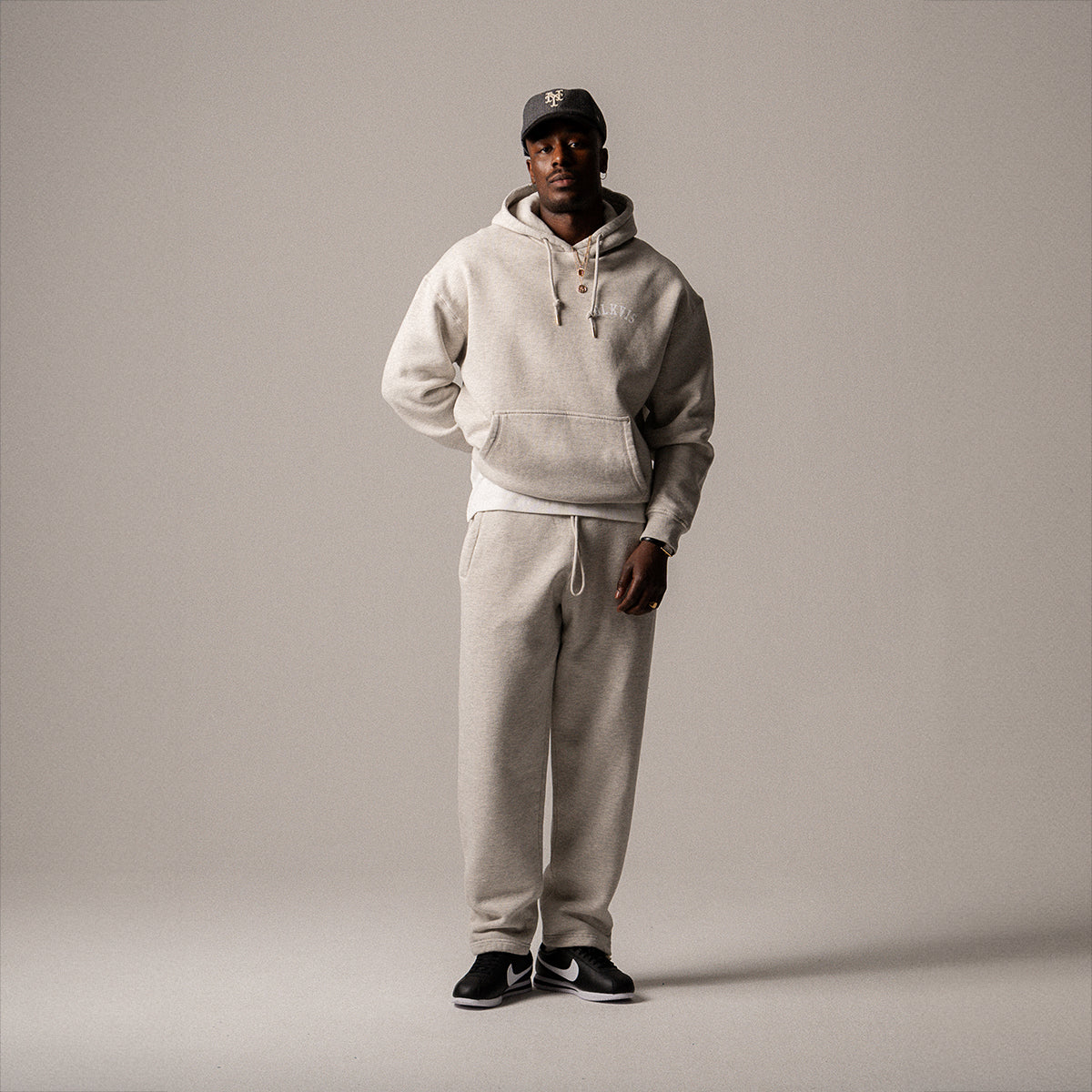 BLKVIS LOGO SWEATPANTS - LIGHT GREY HEATHER