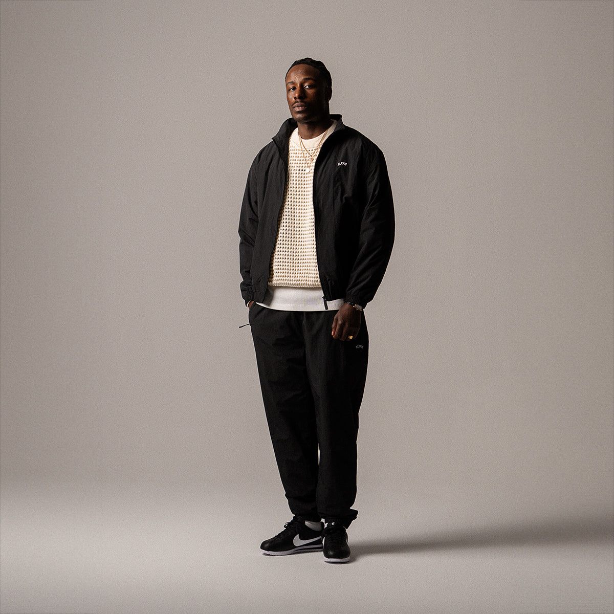 BLKVIS LOGO TRACK PANTS - BLACK
